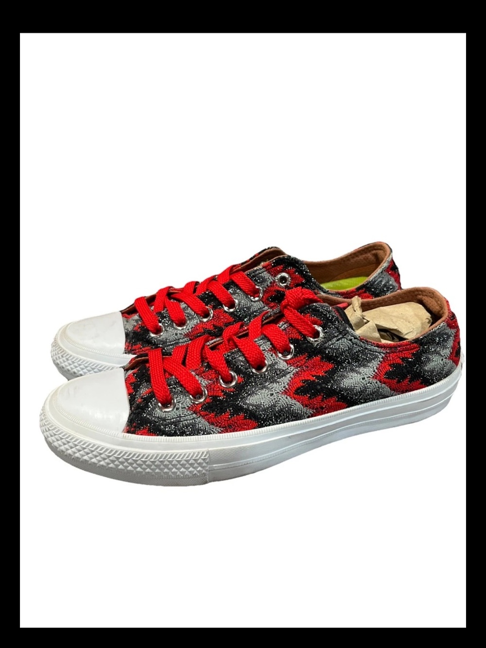 Women’s Converse Sneakers Missoni X Converse Low Top Canvas Red Black Glitter 8